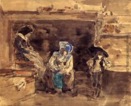 Breton Familie durch den Kamin Breton Familie durch den Kamin