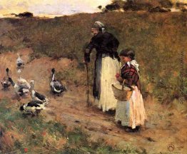 Alte Frau mit Kind und Gans Alte Frau mit Kind und Gans