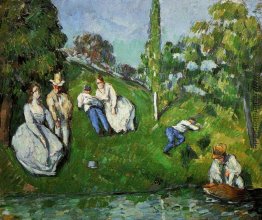 Entspannende Paare durch ein Teich Entspannende Paare durch ein Teich