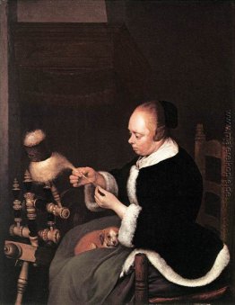 A Woman Spinning A Woman Spinning