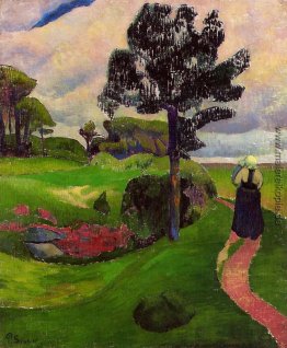 Mutter und Kind auf einer bretonischen Landschaft Mutter und Kind auf einer bretonischen Landschaft