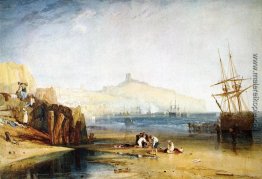 Scarborough-Stadt und Schloss. Morning.Boys Catching Crabs Scarborough-Stadt und Schloss. Morning.Boys Catching Crabs