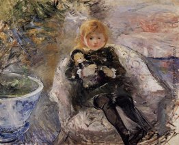 Junge Mädchen mit Puppe Junge Mädchen mit Puppe