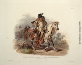 Ein Blackfoot Indianer auf Pferd, Platte 19 aus Band 1 der "Reis Ein Blackfoot Indianer auf Pferd, Platte 19 aus Band 1 der "Reis