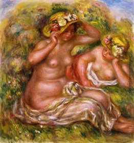 Zwei Frauen mit Blumenhut Zwei Frauen mit Blumenhut