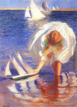 Mädchen mit Segelboot- Mädchen mit Segelboot-