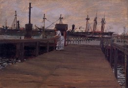 Frau auf einem Dock Frau auf einem Dock