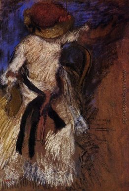 Sitzende Frau in einem weißen Kleid Sitzende Frau in einem weißen Kleid