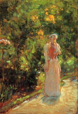 Mrs. Hassam im Garten Mrs. Hassam im Garten