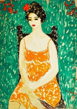 Mädchen mit orange Kleid Mädchen mit orange Kleid
