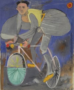 Radfahrer angezogen (mit traditionellen griechischen Kostüm) und Radfahrer angezogen (mit traditionellen griechischen Kostüm) und