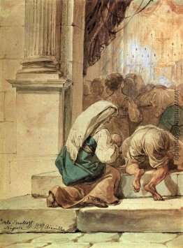 Szene am Eingang einer Kathedrale Szene am Eingang einer Kathedrale