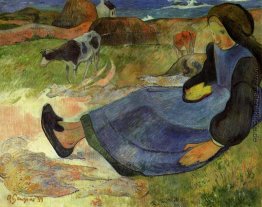 Sitzende breton Mädchen Sitzende breton Mädchen