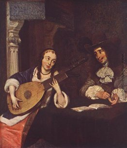 Frau spielt die Laute Frau spielt die Laute