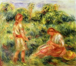Zwei junge Frauen in einer Landschaft Zwei junge Frauen in einer Landschaft