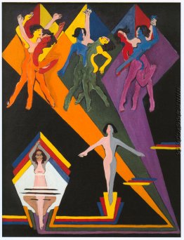 Tanzen-Mädchen in bunte Strahlen Tanzen-Mädchen in bunte Strahlen
