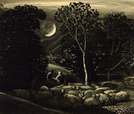 Moonlight, eine Landschaft mit Schafen Moonlight, eine Landschaft mit Schafen