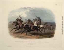 Pferderennen der Sioux-Indianer in der Nähe von Fort Pierre, Pla Pferderennen der Sioux-Indianer in der Nähe von Fort Pierre, Pla