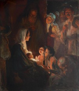 Închinarea păstorilor, cu motivele satului românesc Închinarea păstorilor, cu motivele satului românesc
