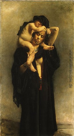 Ein ägyptischer Ländliche Frau und ihr Kind Ein ägyptischer Ländliche Frau und ihr Kind