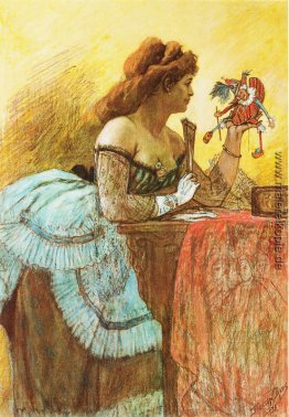 Dame mit Puppet Dame mit Puppet