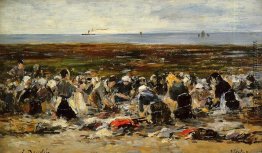 Wäscherinnen am Strand, Ebbe Wäscherinnen am Strand, Ebbe