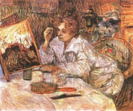 Frau bei der Toilette Frau bei der Toilette