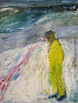 Man Walking im Schnee Man Walking im Schnee