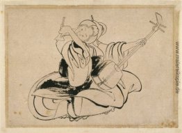 Sitzende Frau mit Shamisen Sitzende Frau mit Shamisen