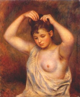 Frau, die ihr Haar Frau, die ihr Haar