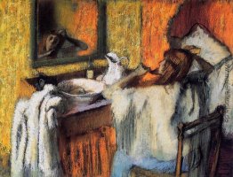 Frau bei der Toilette Frau bei der Toilette