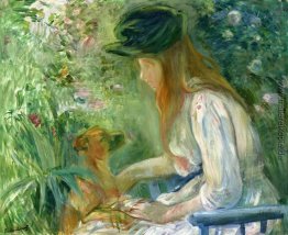 Mädchen mit Hund Mädchen mit Hund