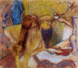 Frau bei der Toilette Frau bei der Toilette