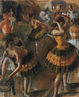 Ballett-Tänzer in ihrem Ankleideraum Ballett-Tänzer in ihrem Ankleideraum