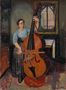 Frau mit einem Kontrabass Frau mit einem Kontrabass