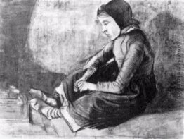 Mädchen mit Black Cap aus den Grund sitzt Mädchen mit Black Cap aus den Grund sitzt