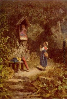 Beten Bauernmädchen im Wald Beten Bauernmädchen im Wald