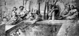 Die Gesellschaft in der Nähe von Fountain Die Gesellschaft in der Nähe von Fountain