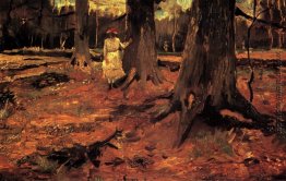 Mädchen im Weiß im Holz Mädchen im Weiß im Holz