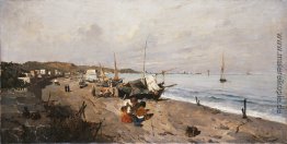 Boote und Kinder auf dem Strand Boote und Kinder auf dem Strand