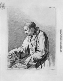 Halbfigur, das einen Priester mit dem Weihwasser, von Guercino Halbfigur, das einen Priester mit dem Weihwasser, von Guercino