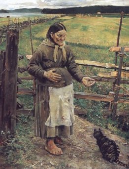 Alte Frau mit einer Katze Alte Frau mit einer Katze