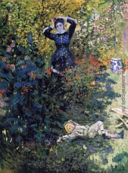 Camille und Jean Monet im Garten in Argenteuil Camille und Jean Monet im Garten in Argenteuil