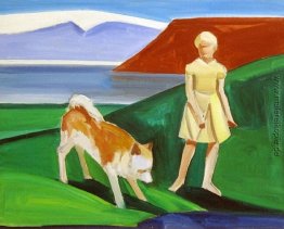 Mädchen mit Hund Mädchen mit Hund