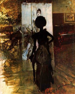 Woman in Black, die den Pastell der Signora Emiliana Concha de O Woman in Black, die den Pastell der Signora Emiliana Concha de O