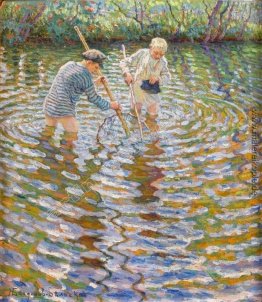 Jungen Fangen Fisch Jungen Fangen Fisch