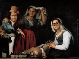 Vier Figuren auf einem Schritt Vier Figuren auf einem Schritt