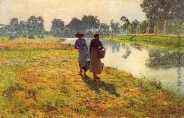 Junge Bäuerinnen an der Leie Junge Bäuerinnen an der Leie