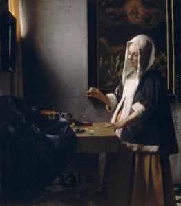 Frau, die ein Gleichgewicht Frau, die ein Gleichgewicht