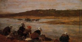 Wäscherinnen am Ufer des Touques (Die Wirkung von Nebel) Wäscherinnen am Ufer des Touques (Die Wirkung von Nebel)